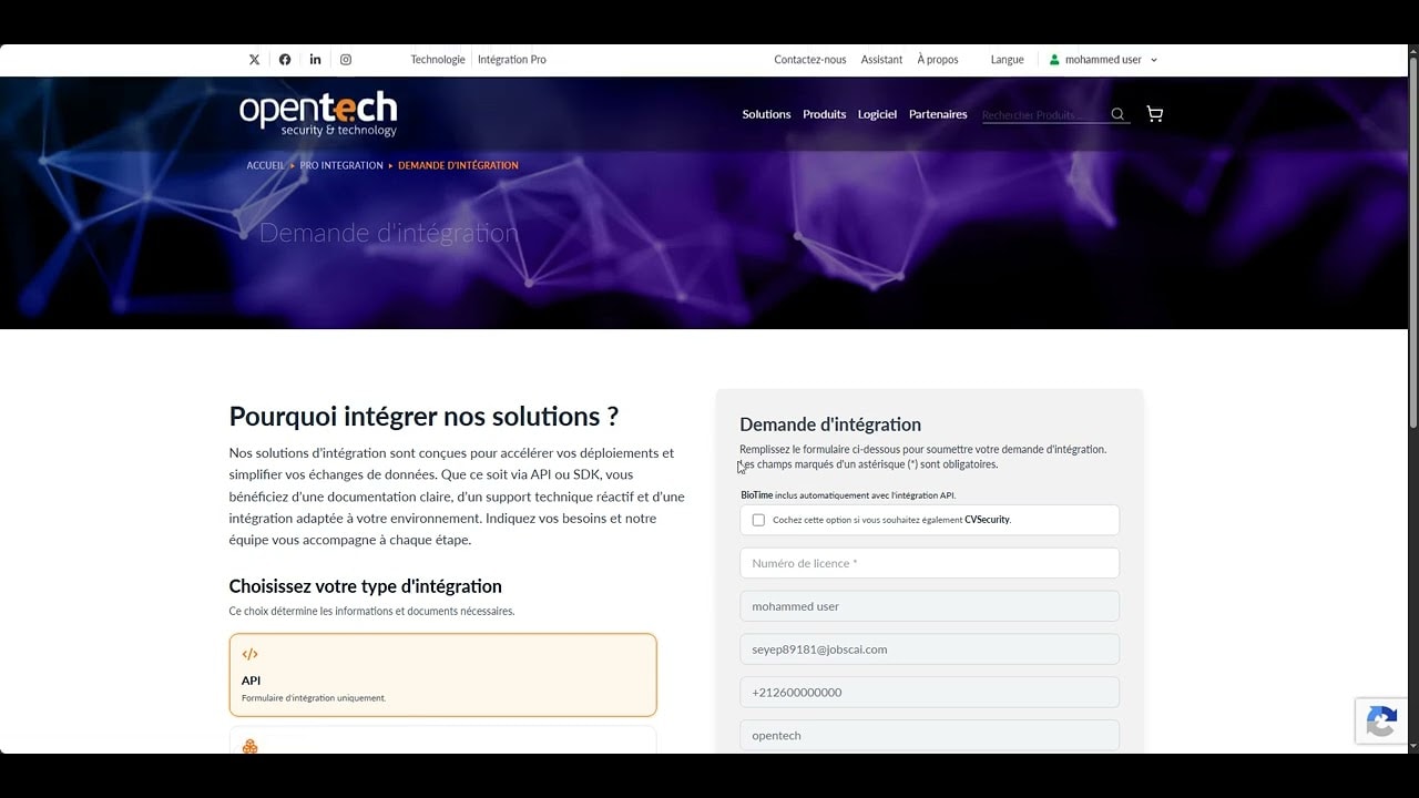 Miniature de la vidéo : Faire une demande d’intégration API